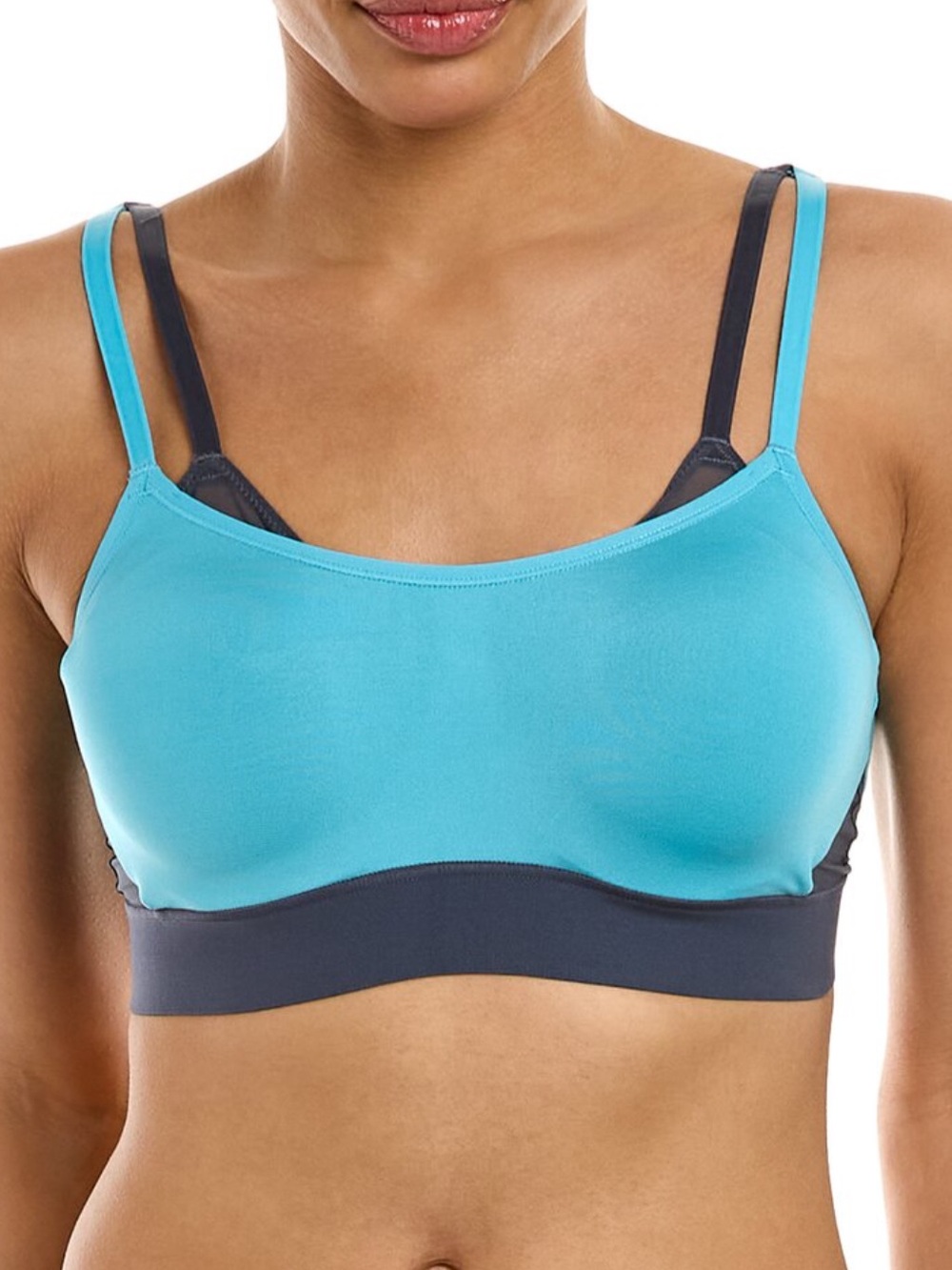 Natori Gravity Contour high impact underwire blue navy sports bra size 38DD